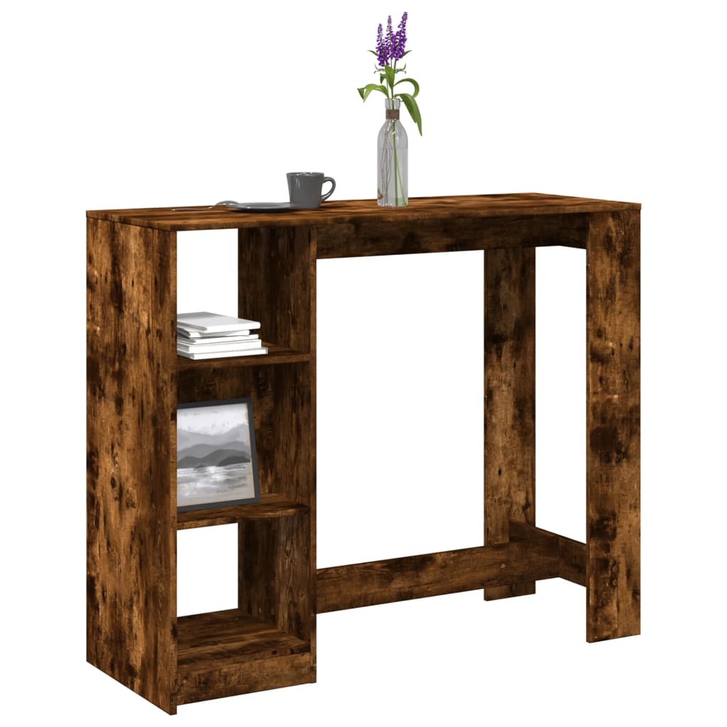 Tavolo Bar Con Ripiano Rovere Fumo 124x46x103,5 Cm Multistrato