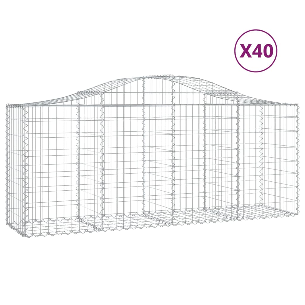 Cesti Gabbioni Ad Arco 40 Pz 200x50x80/100 Cm Ferro Zincato