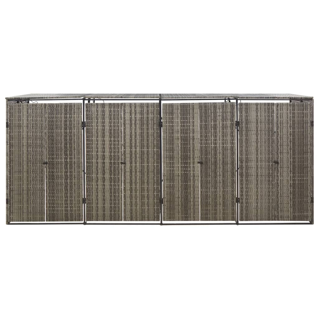 Copribidone Quadruplo Grigio 274x80x117 Cm In Polyrattan