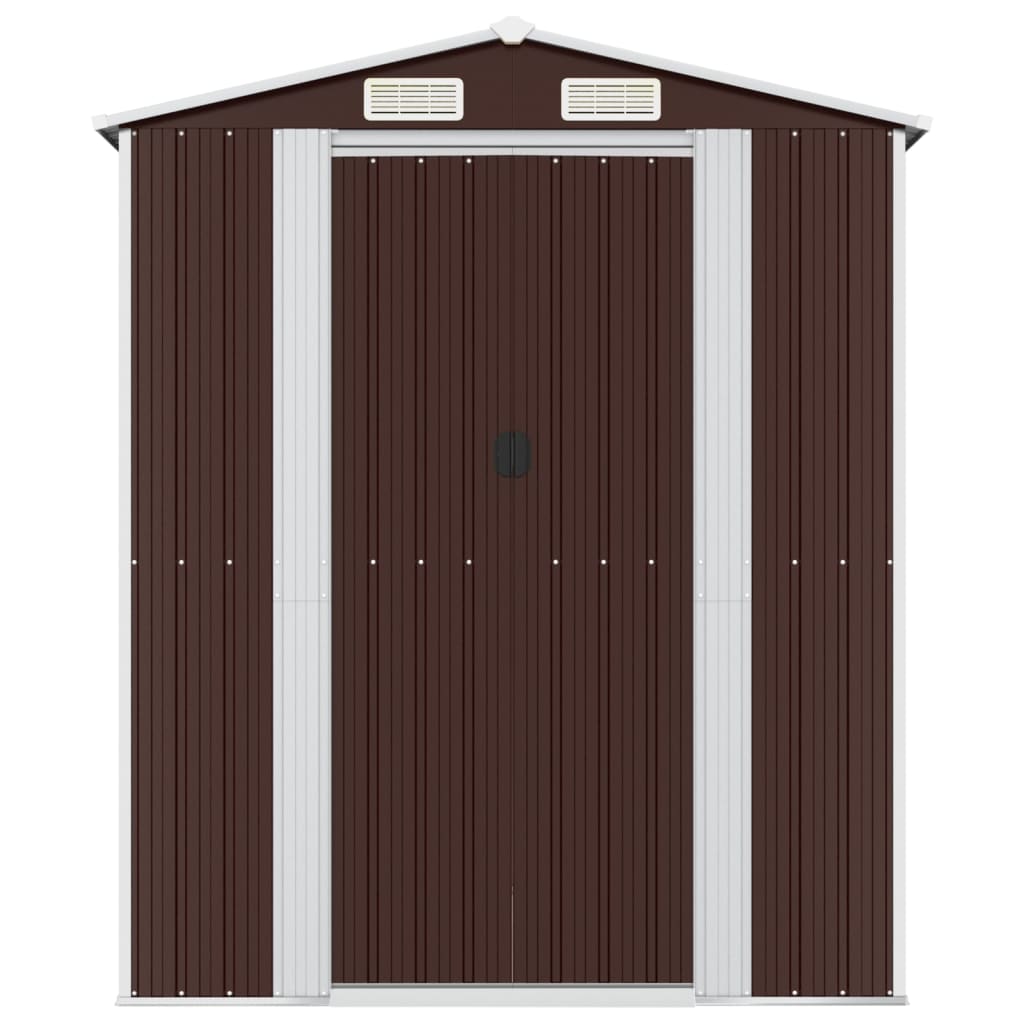 Capanno Da Giardino Marrone Scuro 192x772x223cm Acciaio Zincato - Image 4