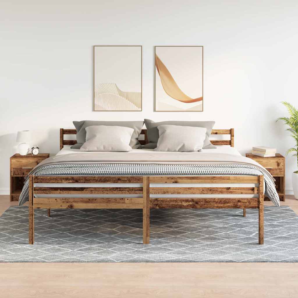Comodini 2 Pz Con Cassetto Legno Antico 40x34x50 cm