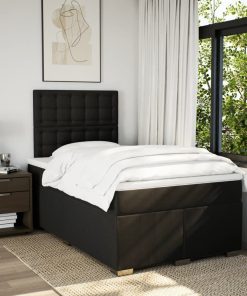 Giroletto A Molle Con Materasso Nero 120x200 Cm In Tessuto
