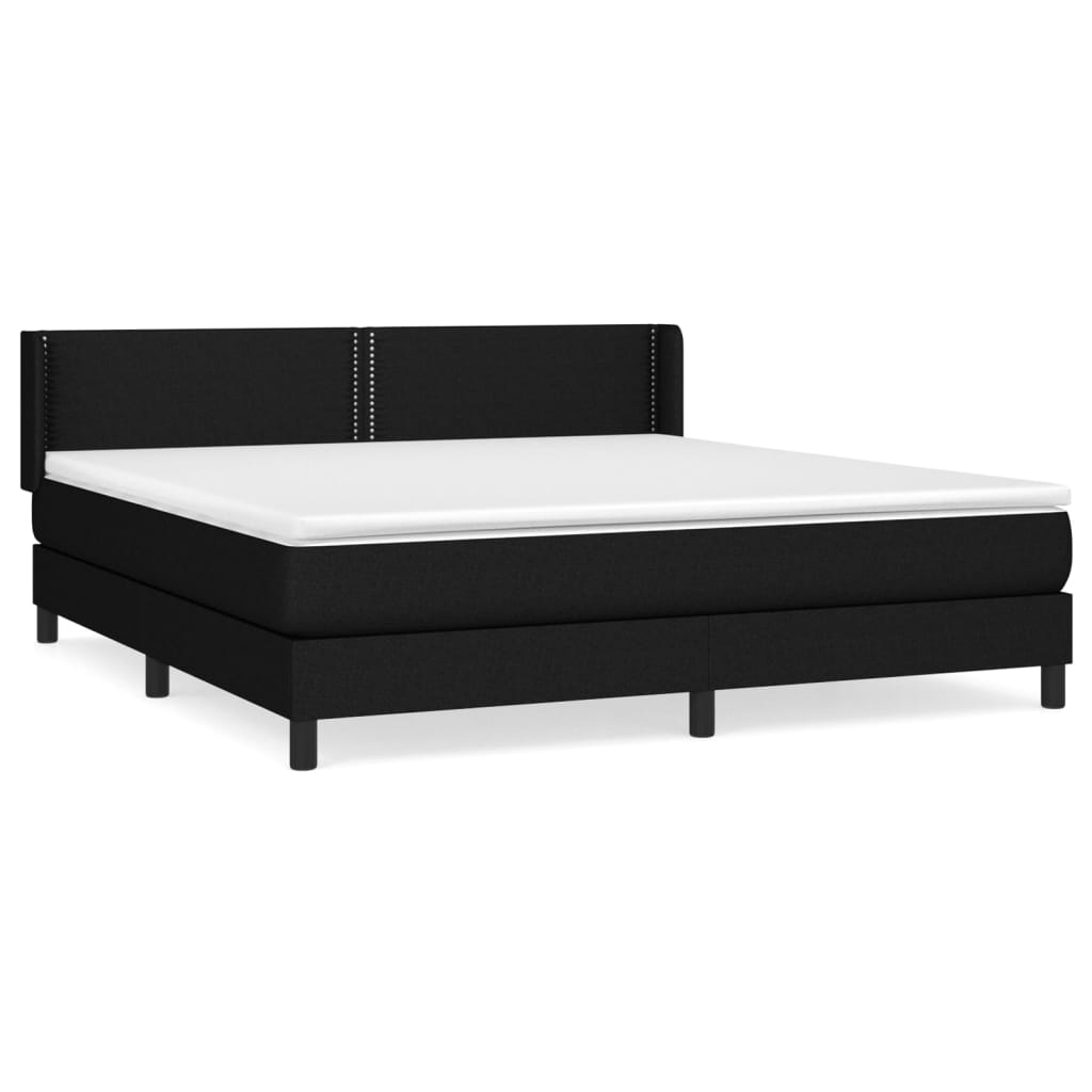 Giroletto A Molle Con Materasso Nero 160x200 Cm In Tessuto