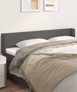 Testiera Ad Orecchio Grigio 203x16x78/88 Cm In Similpelle