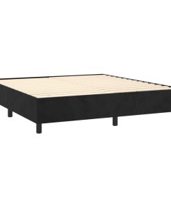 Giroletto A Molle Con Materasso Nero 200x200 Cm In Velluto
