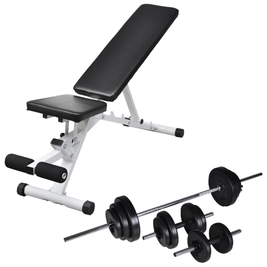 Panca Da Palestra Con Bilanciere E Set Di Manubri 30,5 kg - Image 6