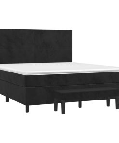 Giroletto A Molle Con Materasso Nero 180x200 Cm In Velluto