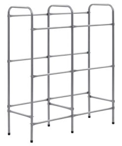 Supporto Con Ripiani Per 6 Casse Argento 96x33x116 Cm Acciaio