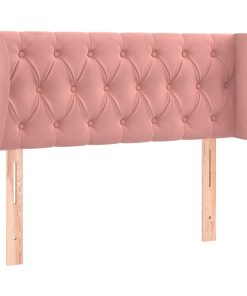 Testiera Ad Orecchio Rosa 103x23x78/88 Cm In Velluto