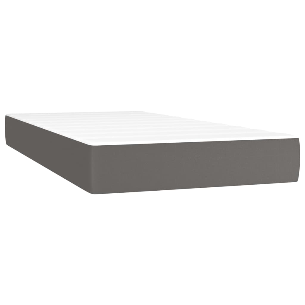 Materasso A Molle Grigio 120x190x20 Cm In Similpelle