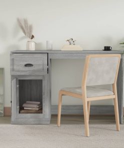 Scrivania Cassetto Grigio Sonoma 115x50x75 Cm Legno Multistrato