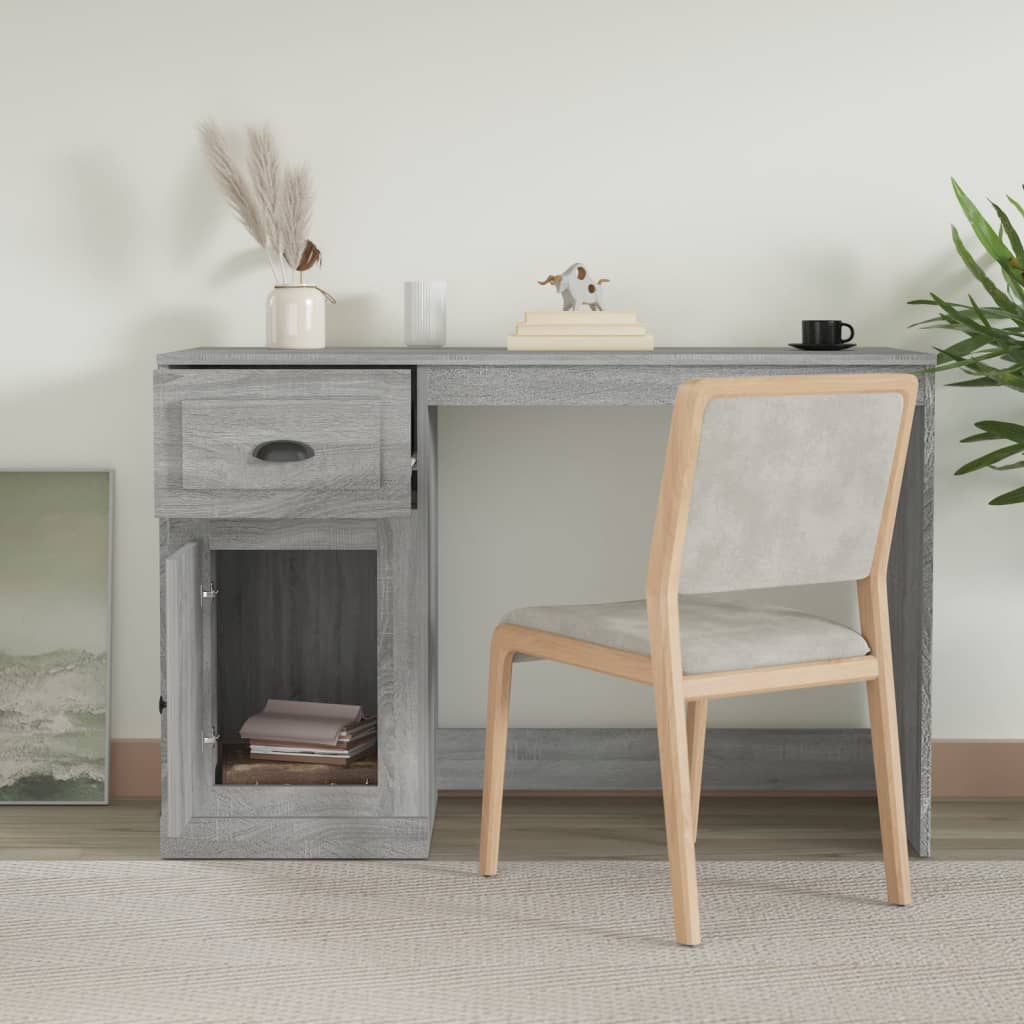 Scrivania Cassetto Grigio Sonoma 115x50x75 Cm Legno Multistrato