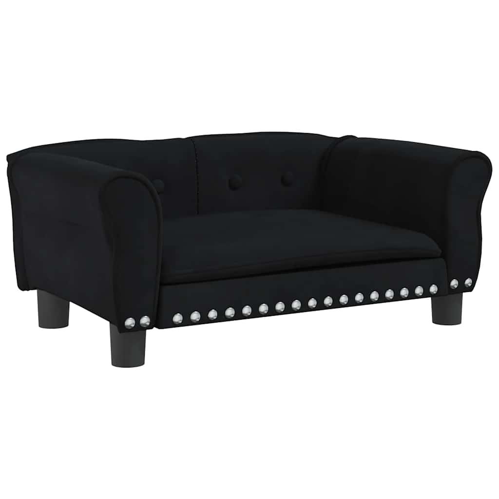 Lettino Per Cani Nero 70x45x30 Cm In Velluto