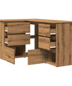 Scrivania Angolo Rovere Artigianale 145x100x76 Cm Truciolato