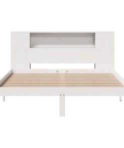 Letto Libreria Senza Materasso Bianco 120x200 Cm Legno Di Pino