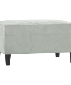Set Di Divani 3 Pz Con Cuscini Grigio Chiaro In Velluto