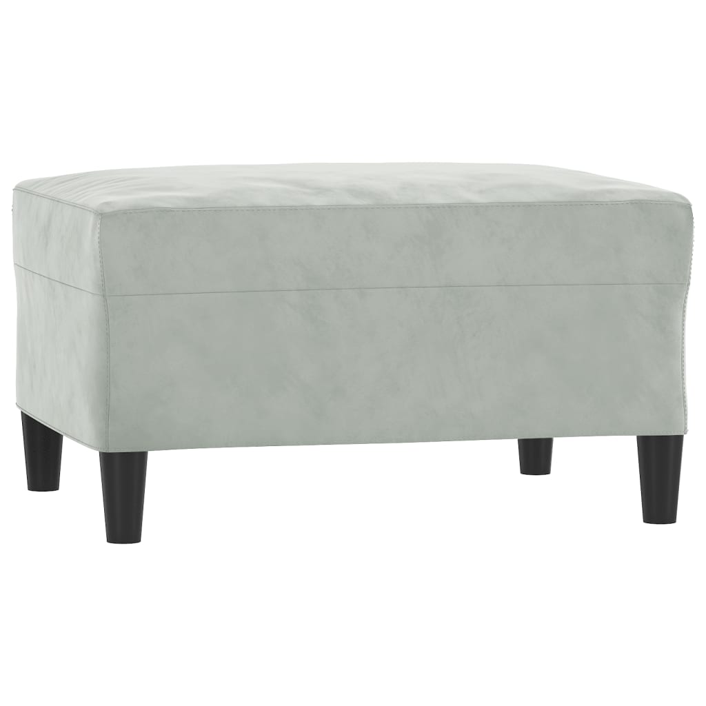 Set Di Divani 3 Pz Con Cuscini Grigio Chiaro In Velluto