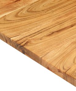 Piano Per Vanità Bagno In Massello Di Acacia 80x52x2,5 cm