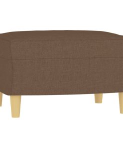Poltrona Con Poggiapiedi Marrone 60 Cm In Tessuto