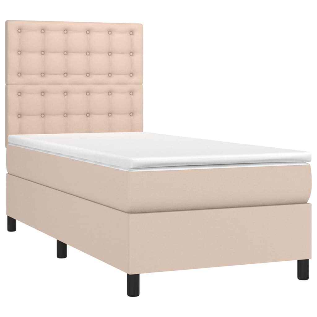 Giroletto Molle Materasso E Led Cappuccino 100x200cm Similpelle