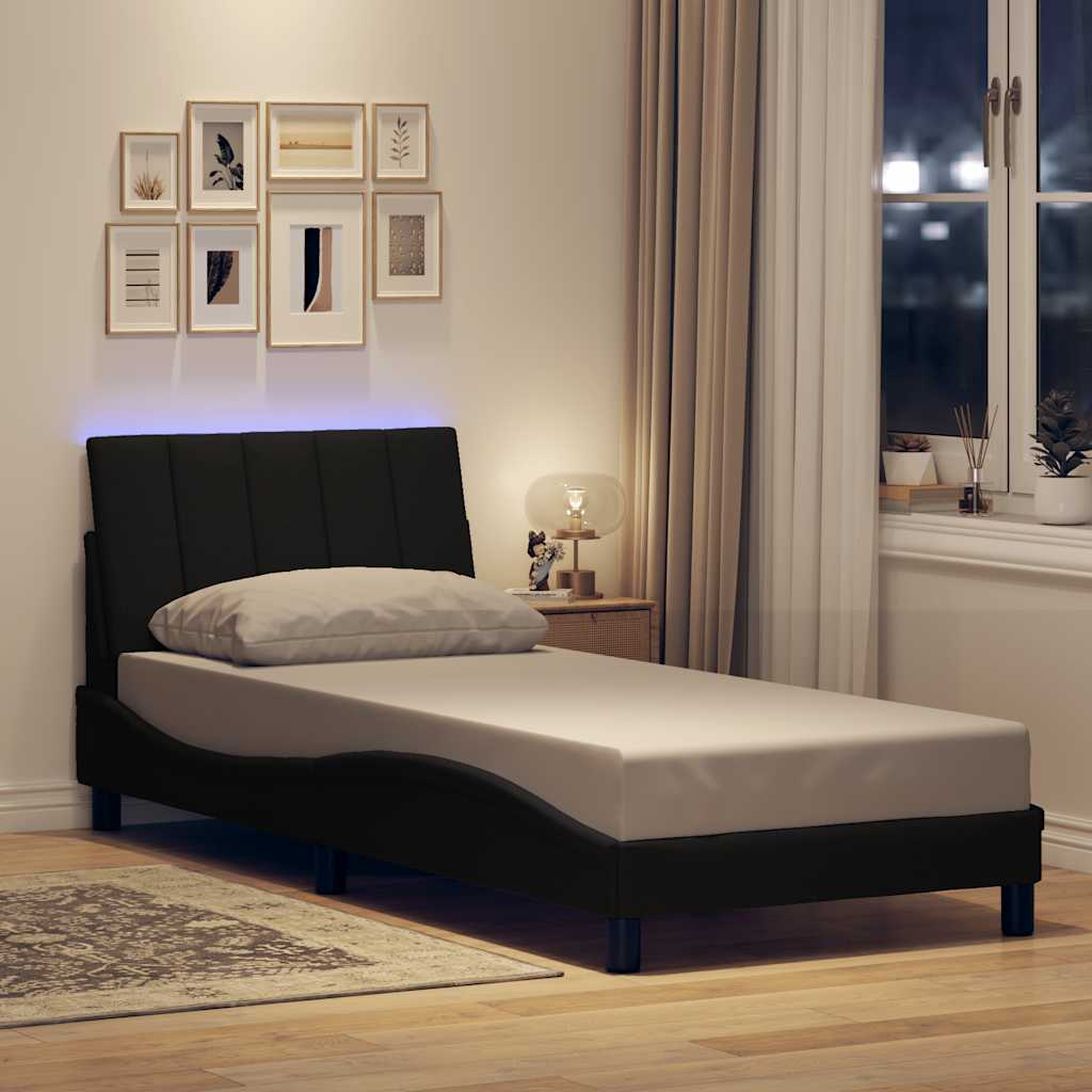 Giroletto Senza Materasso Nero 90x200 Cm In Tessuto