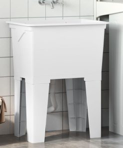 Vasca Per Lavanderia Bianca 59x41x75 Cm In Resina