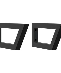 Reggimensole Per Lavabo 2 Pz Nere Trapezio In Acciaio