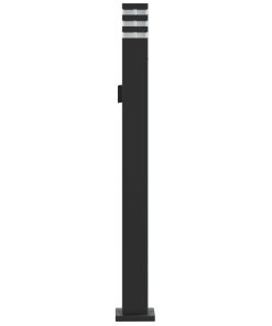 Lampade Da Terra Per Esterni Con Presa 3pz Nere 110cm Alluminio
