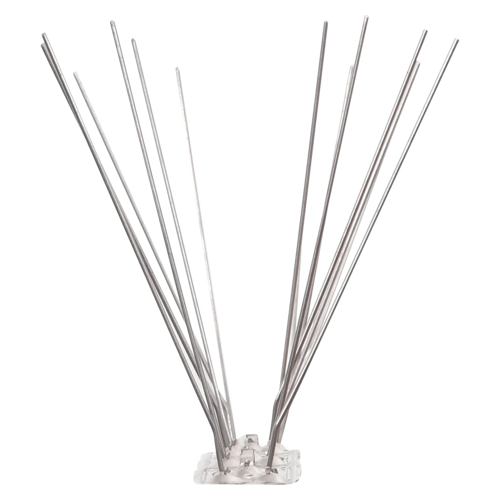 Set Dissuasori Per Uccelli E Piccioni 20 Pz Acciaio 4 File 10 M