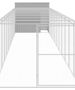 Casetta Cani Corsa Grigio Chiaro 214x1273x181cm Acciaio Zincato