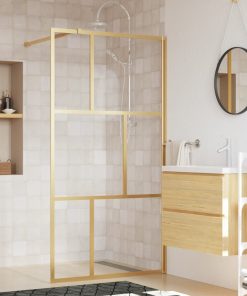 Parete Per Doccia WalK-In Vetro Trasparente Esg 115x195 Cm Oro