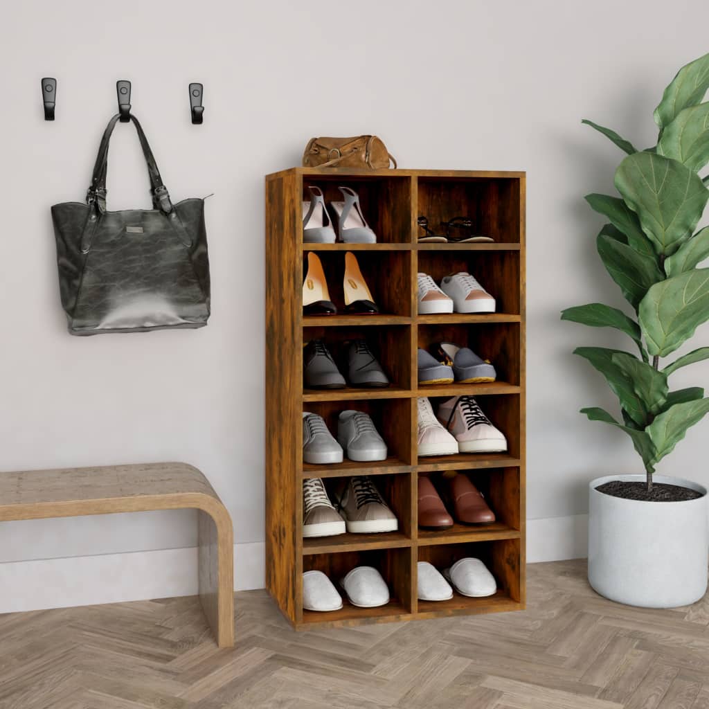 Scarpiera Rovere Fumo 54x34x100,5 Cm In Legno Multistrato