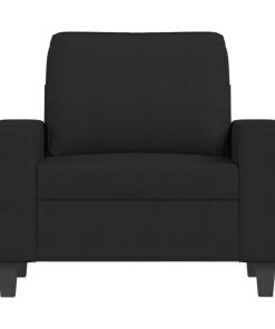 Poltrona Con Poggiapiedi Nero 60 Cm In Tessuto
