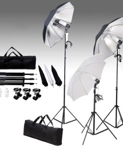 Set Di Illuminazione Da Studio: Ombrelli E Treppiedi 24 Watt