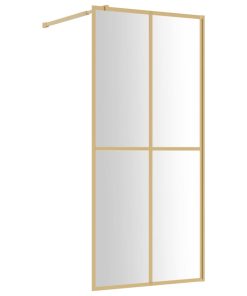 Parete Per Doccia WalK-In Vetro Trasparente Esg 100x195 Cm Oro