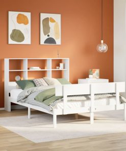 Letto Libreria Senza Materasso Bianco 120x200 Cm Legno Di Pino