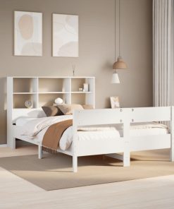 Letto Libreria Senza Materasso Bianco 120x200 Cm Legno Di Pino