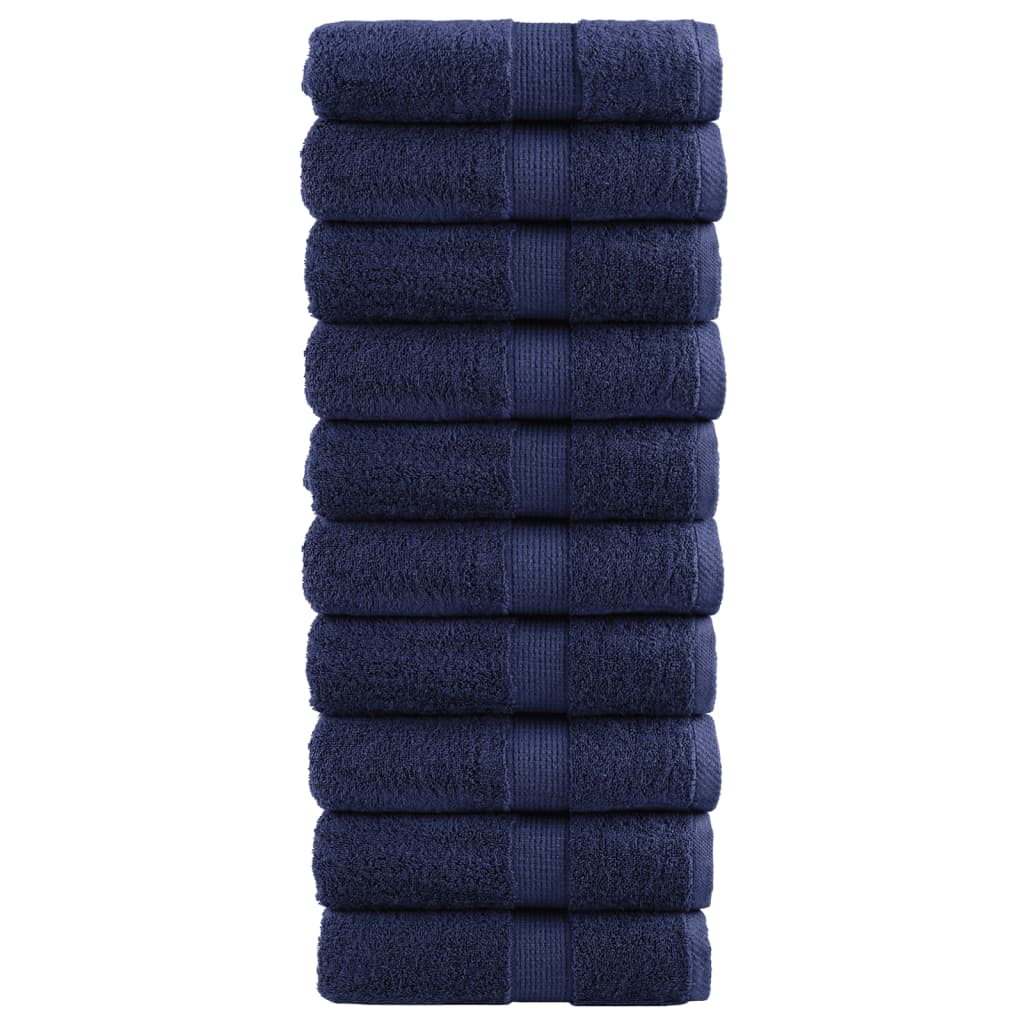 Asciugamani Ospiti Solund 10 Pz Blu Navy 30x50 Cm 600gsm