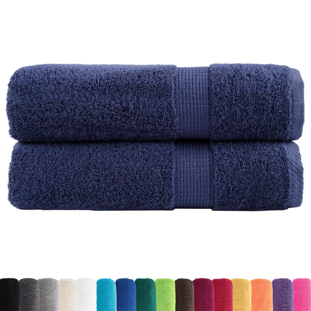 Asciugamani Per Sauna Solund 2pz Blu Navy 50x100 Cm 600gsm