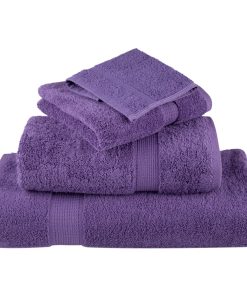Asciugamani Per Ospiti Solund 10 Pz Viola 30x50cm 600 G/m²