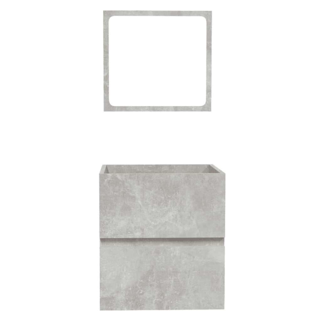 Mobile Da Bagno Con Specchio Grigio Cemento Legno Multistrato - Image 6