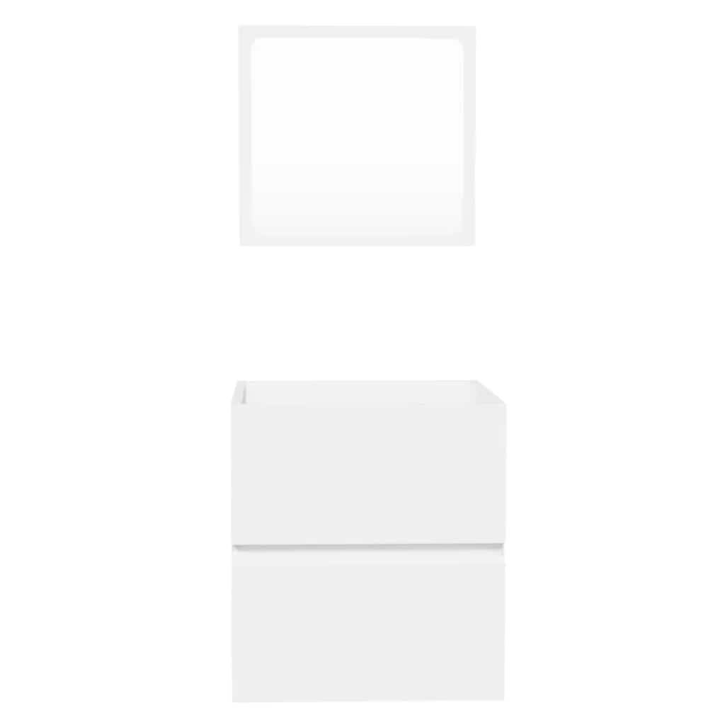 Mobile Da Bagno Con Specchio Bianco In Legno Multistrato - Image 2