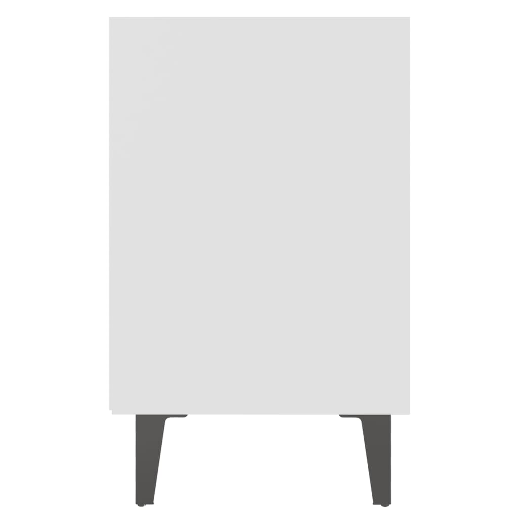 Comodino Con Gambe In Metallo Bianco 40x30x50 cm - Image 4
