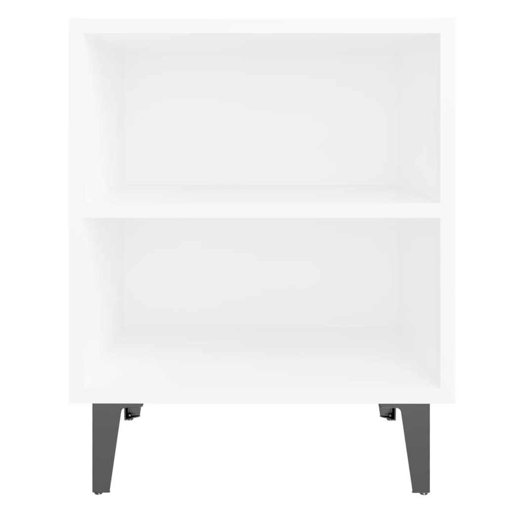 Comodino Con Gambe In Metallo Bianco 40x30x50 cm - Image 3