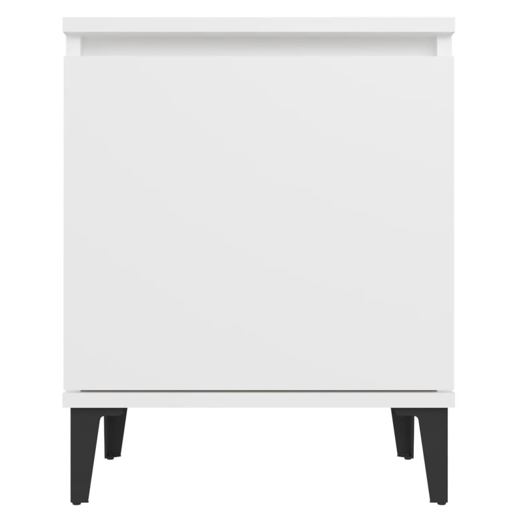 Comodino Con Gambe In Metallo Bianco 40x30x50 cm - Image 6