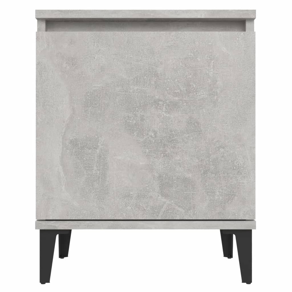 Comodino Con Gambe In Metallo Grigio Cemento 40x30x50 cm - Image 6