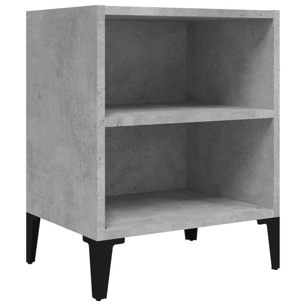 Comodino Con Gambe In Metallo Grigio Cemento 40x30x50 cm - Image 6