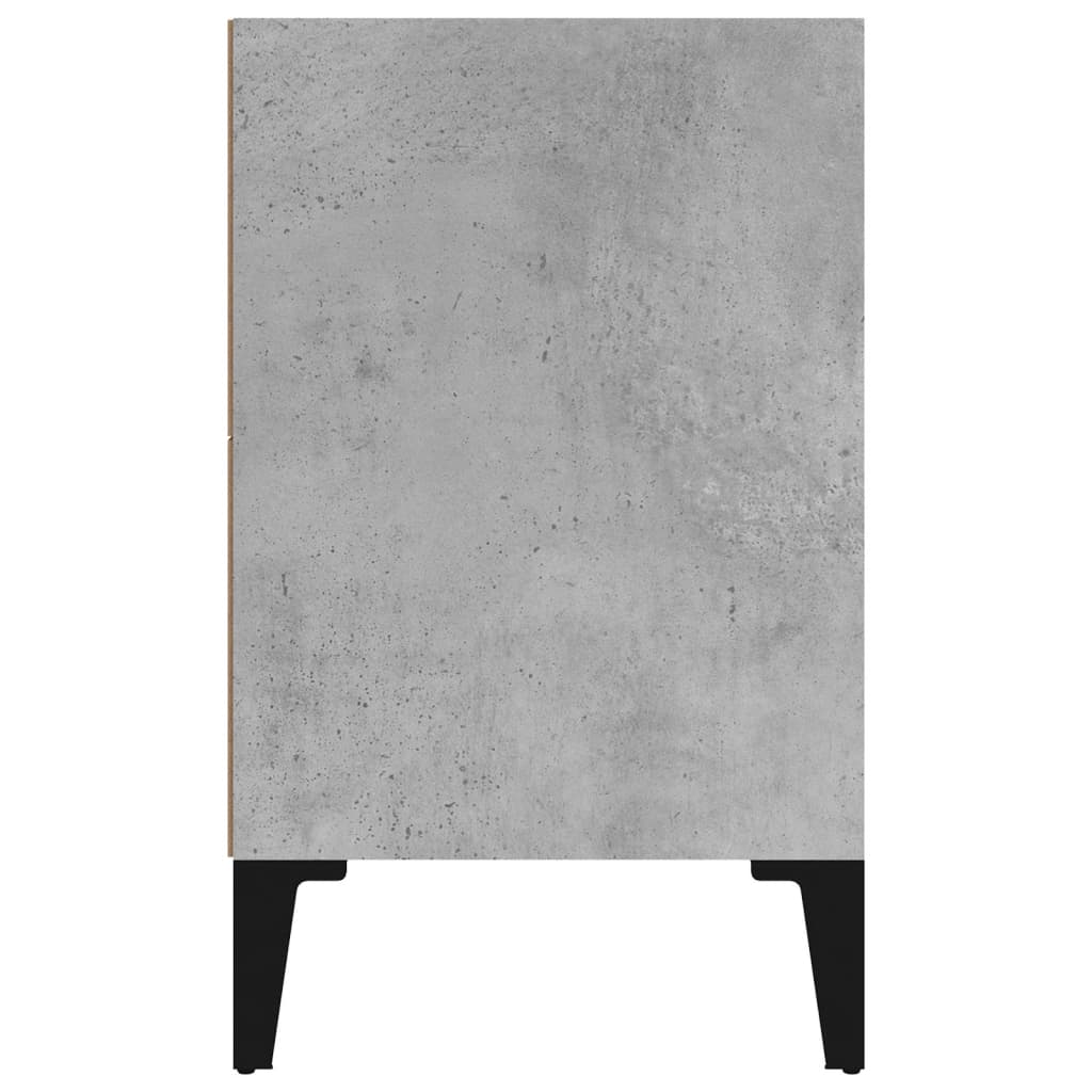 Comodino Con Gambe In Metallo Grigio Cemento 40x30x50 cm - Image 2