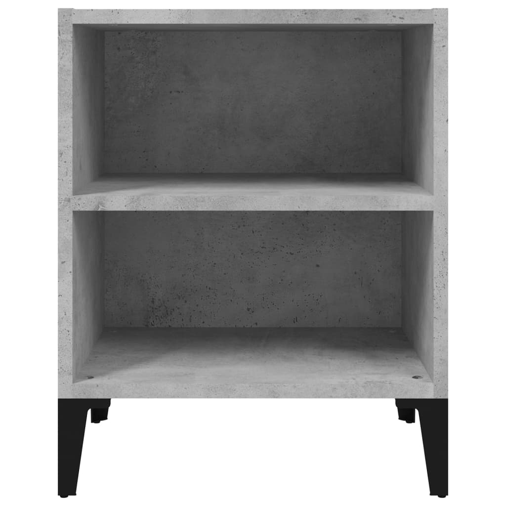 Comodino Con Gambe In Metallo Grigio Cemento 40x30x50 cm - Image 3