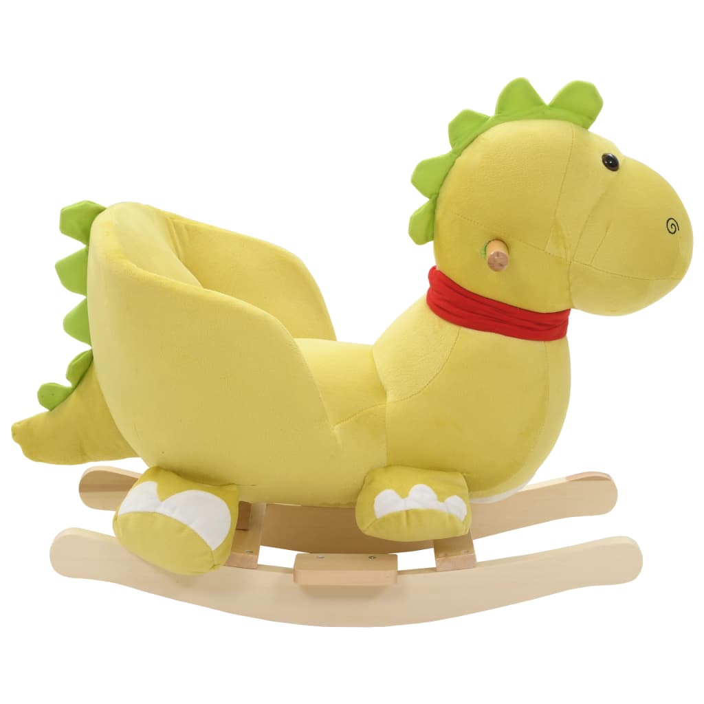 Drago A Dondolo Con Schienale In Peluche 60x32x53cm Verde Lime